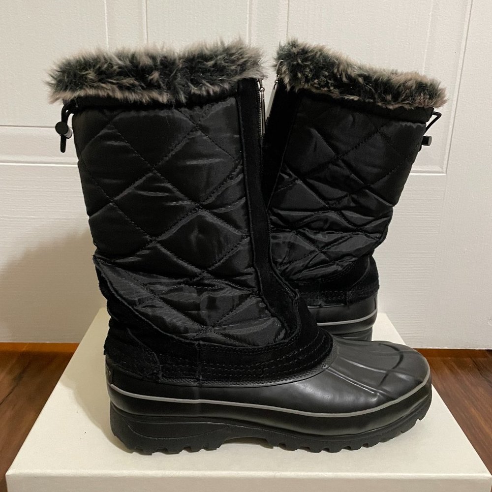 Khombu Faux Fur Black Winter Boots